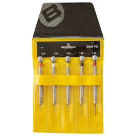 Bergeon 30080-P05 etui met 5 schroevendraaiers 0.5 t/m 1.2 mm