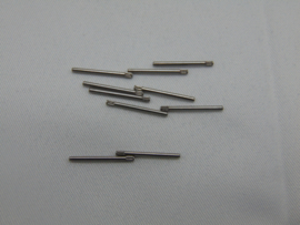 Solid steel pins with serrated ends