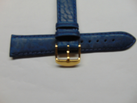 Handgemaakte blauwe leren horlogeband 20 mm.