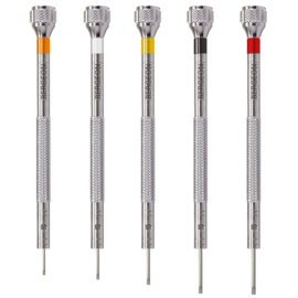 Bergeon 30080-P05 etui met 5 schroevendraaiers 0.5 t/m 1.2 mm