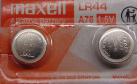 Maxell alkaline button cell batteries LR44.