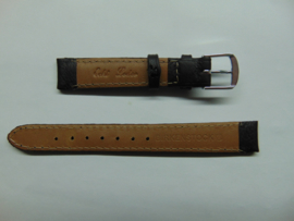 Zwarte leren horlogeband 14 mm.