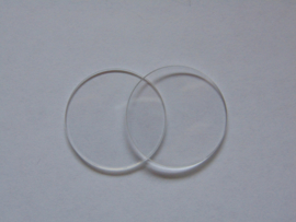 Round mineral glasses of 3 mm. 280-390