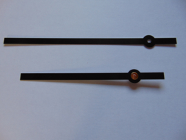 Zwarte alluminium wijzers 13.5 cm.
