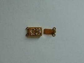 Zilver double slotje 18 mm. 2 rijen.