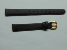 Zwarte leren horlogeband 12 mm.