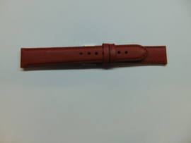 Kalfsleren rood/bruine horlogeband 18 mm.