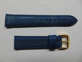Handgemaakte blauwe leren horlogeband 20 mm.