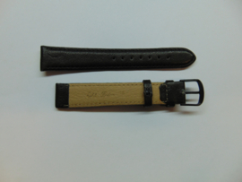 Kalfsleren zwarte horlogeband 18 mm.