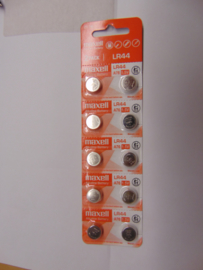 Maxell alkaline button cell batteries LR44.