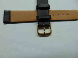 Zwarte nappaleren horlogeband 18 mm.