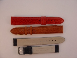 Leren horlogeband 18 mm. extra lang