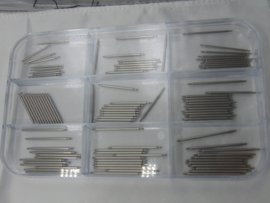 Assortiment push pins 1.5 en 1.8 mm. dik grote maten.