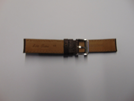 Kalfsleren zwarte horlogeband 20 mm. XL