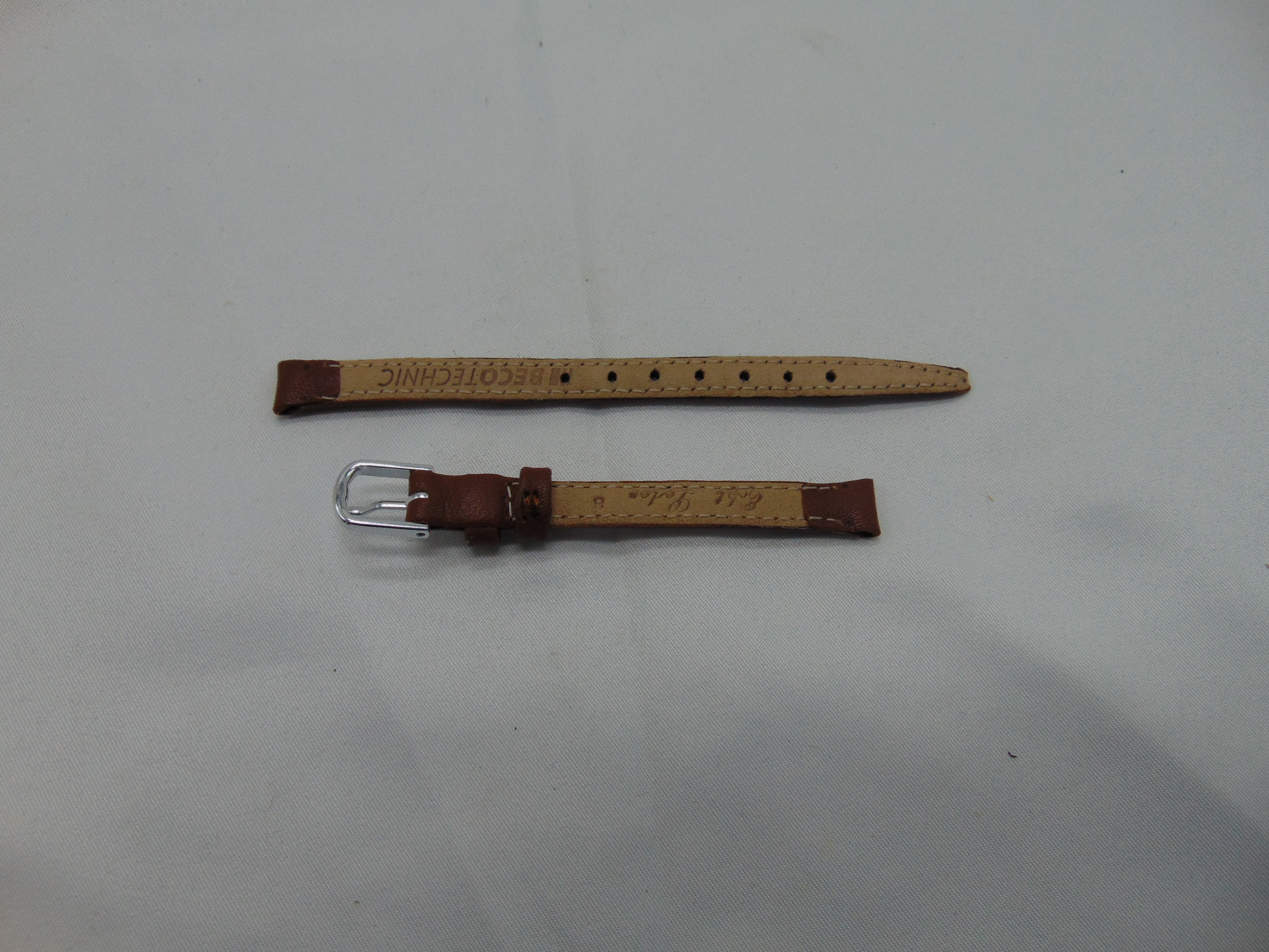 Bruine leren horlogeband 8 mm.
