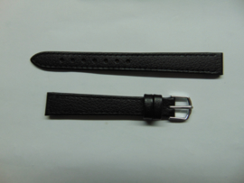 Zwarte leren horlogeband 12 mm.