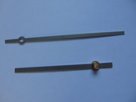 Zwarte alluminium wijzers 10 cm.