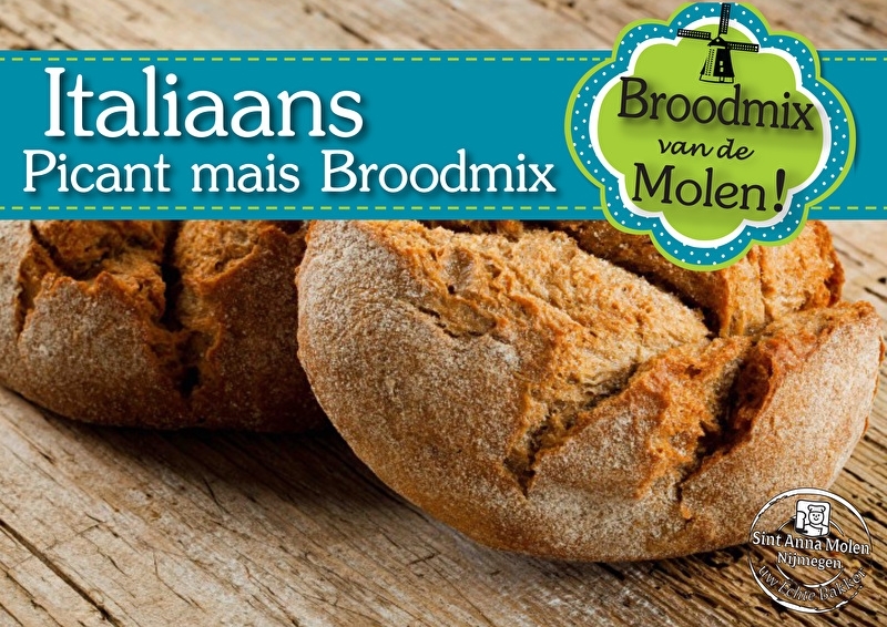 Italiaans Picant Mais Brood Broodmix 500gram