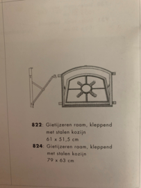 Gietijzeren raam met stalen kozijn model 822,  610x515 mm