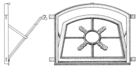 Gietijzeren raam met stalen kozijn model 822,  610x515 mm