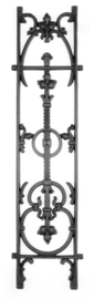 Gietijzeren deurrooster model 340, 17 x 79 cm
