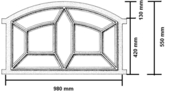 Gietijzeren raam model 066, 980x550 mm
