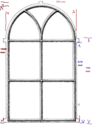 Gietijzeren raam model 046, 590x1000 mm