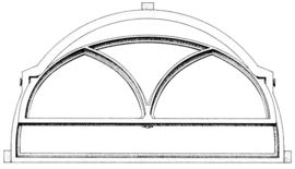 Gietijzeren raam model 017, 590x330 mm