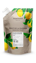 Passiefruit Purée | Passievrucht |  90% fruit - 10% suiker | Ponthier | zak 1000ml / t.h.t. 02-07-2026