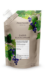 Zwarte Bessen Purée | Cassis | 90% fruit - 10% suiker | Ponthier | zak 1000ml/ t.h.t. 26-06-2026