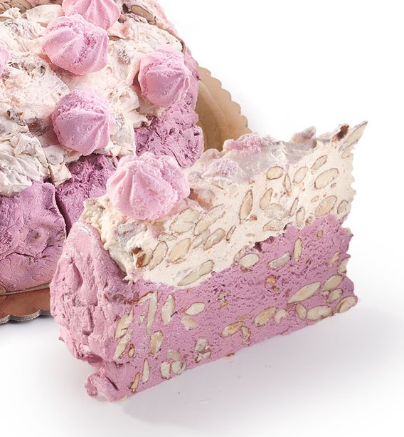 Nougat punt Rivoltini / Nogataart zacht Aardbeien Meringue  | ca 200Gram/ t.h.t. 31-12-2026