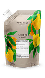 Mango Puree | 95% fruit - 05% suiker | Ponthier | zak 1000ml / t.h.t. 22-01-2026