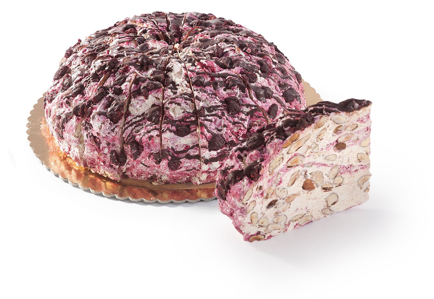 Nougat punt Rivoltini / Nogataart zacht met frambozen | ca 200Gram/ t.h.t. 31-12-2026