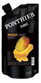 Mango Puree | 95% fruit - 05% suiker | Ponthier | zak 1000ml / t.h.t. 07-12-2023