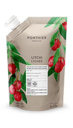 Lychee puree | Litchee | Litchi | 90% fruit - 10% suiker | Ponthier  | zak 1000ml / t.h.t. 13-03-2026