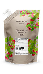 Frambozen Puree | 90% fruit - 10% suiker | Ponthier | zak 1000gram / t.h.t. 16-06-2026