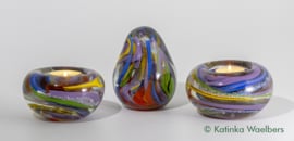 Waxinelicht met as - glasreliek setjes | GLASS & ART