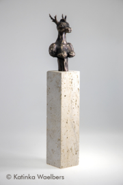 Bronzen beeld: Oh Dear (marmeren sokkel)