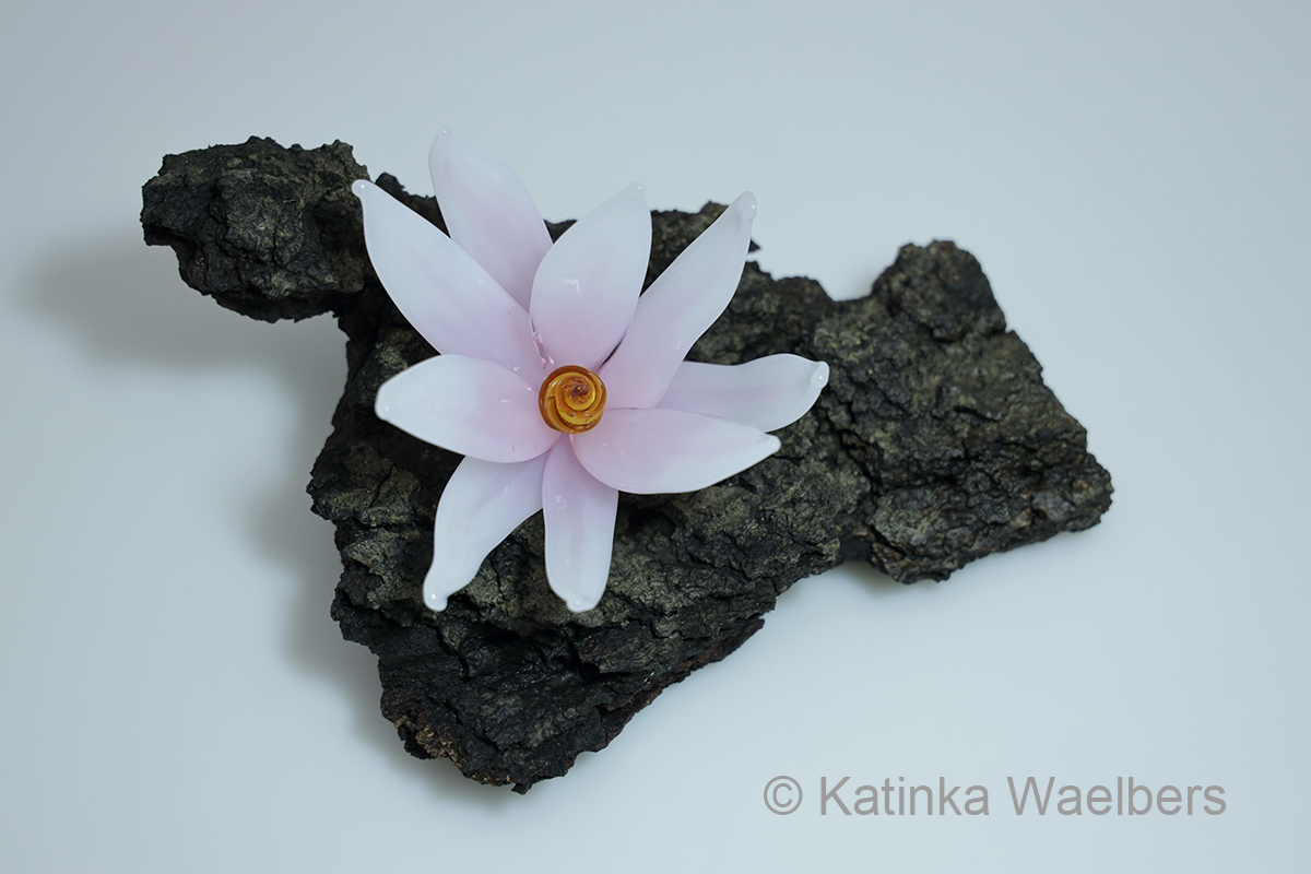 Glaskunst - glazen bloem: Magnolia