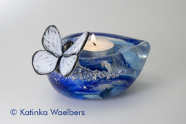 Waxines met ornamenten en as - glasreliek | GLASS & ART