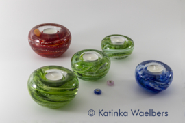 Waxinelicht met as -kleurrijke waxines | GLASS & ART