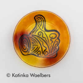 Glaskunst - Tattooed Glass - glazen schaal - Well done you!