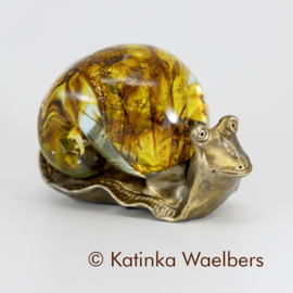 Mixed Media Glaskunst: Golden Snale