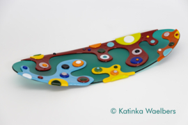 Glaskunst - glazen schaal: life is as colourful as you!