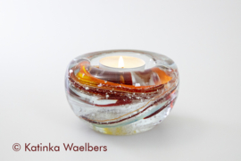 Waxinelicht met as -kleurrijke waxines | GLASS & ART