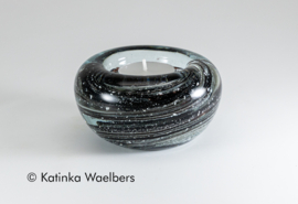 Waxinelicht met as - zwarte waxines | GLASS & ART