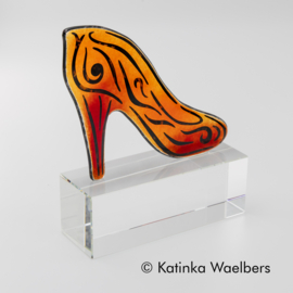 Glaskunst - Tattooed Glass - glazen beeld - glazen schoen - glazen muiltje