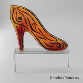 Glaskunst - Tattooed Glass - glazen beeld - glazen schoen - glazen muiltje