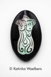Glaskunst - tattooed glass - glazen schaaltje - Fertility