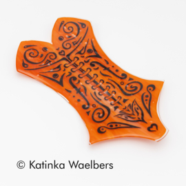 Glaskunst - Tattooed Glass - glazen schaal - glazen corset